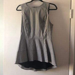 Black and White gingham peplum top
